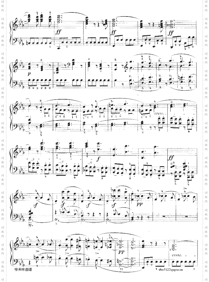 降E大调第四钢琴奏鸣曲-Op.7-贝多芬