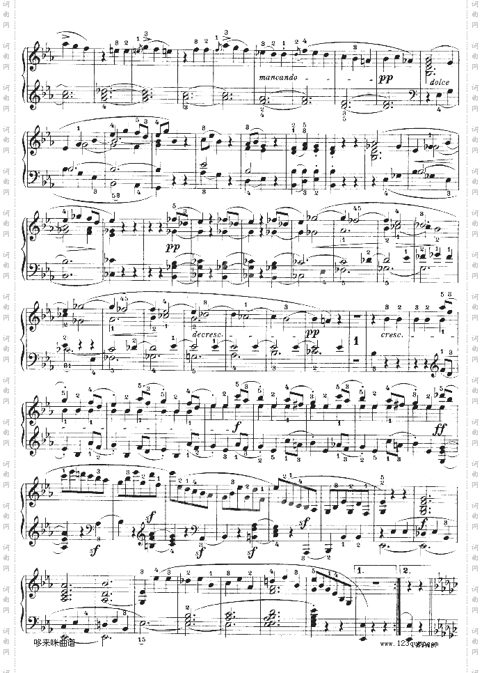 降E大调第四钢琴奏鸣曲-Op.7-贝多芬