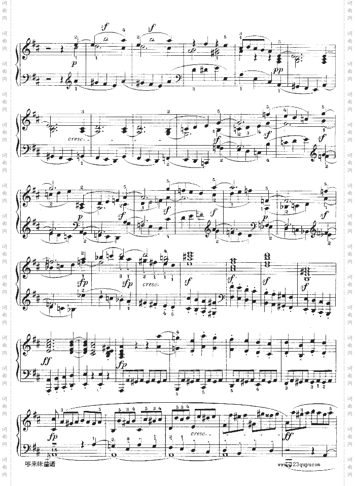 D大调第七钢琴奏鸣曲-Op.10No--3-贝多芬