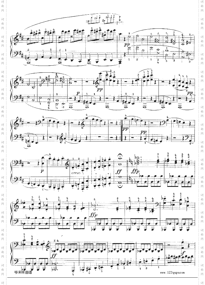 D大调第七钢琴奏鸣曲-Op.10No--3-贝多芬