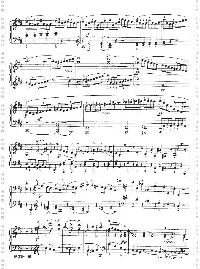 D大调第七钢琴奏鸣曲-Op.10No--3-贝多芬