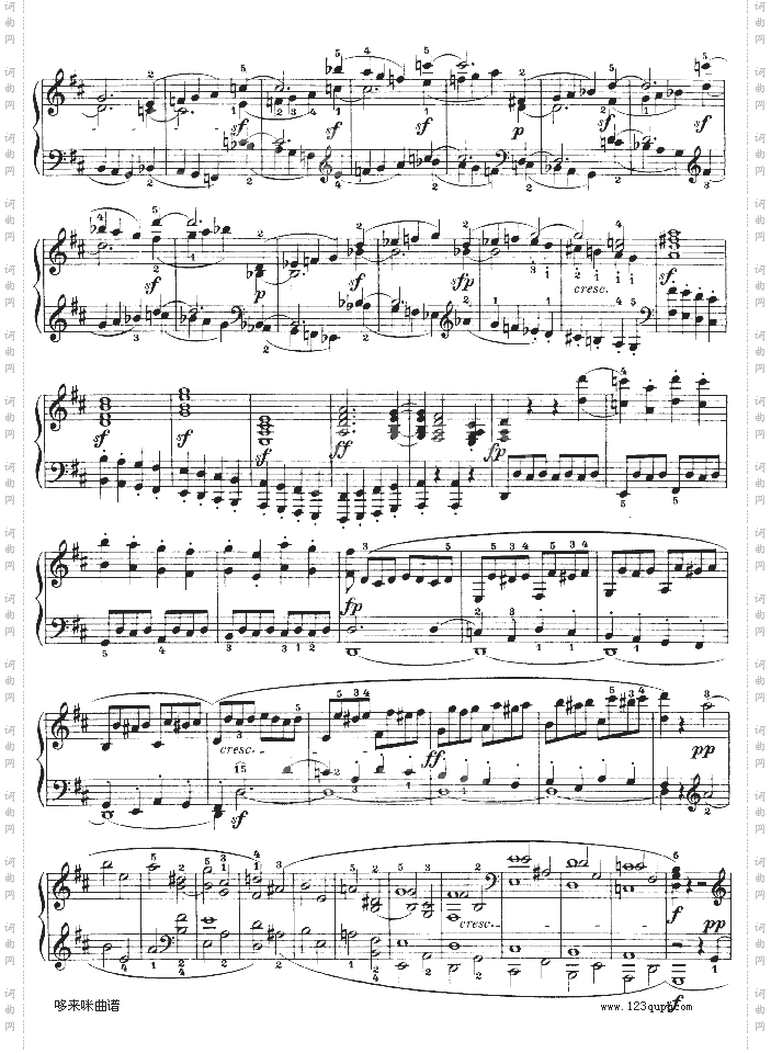 D大调第七钢琴奏鸣曲-Op.10No--3-贝多芬