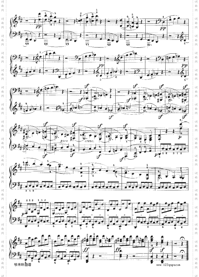 D大调第七钢琴奏鸣曲-Op.10No--3-贝多芬