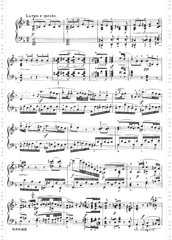 D大调第七钢琴奏鸣曲-Op.10No--3-贝多芬