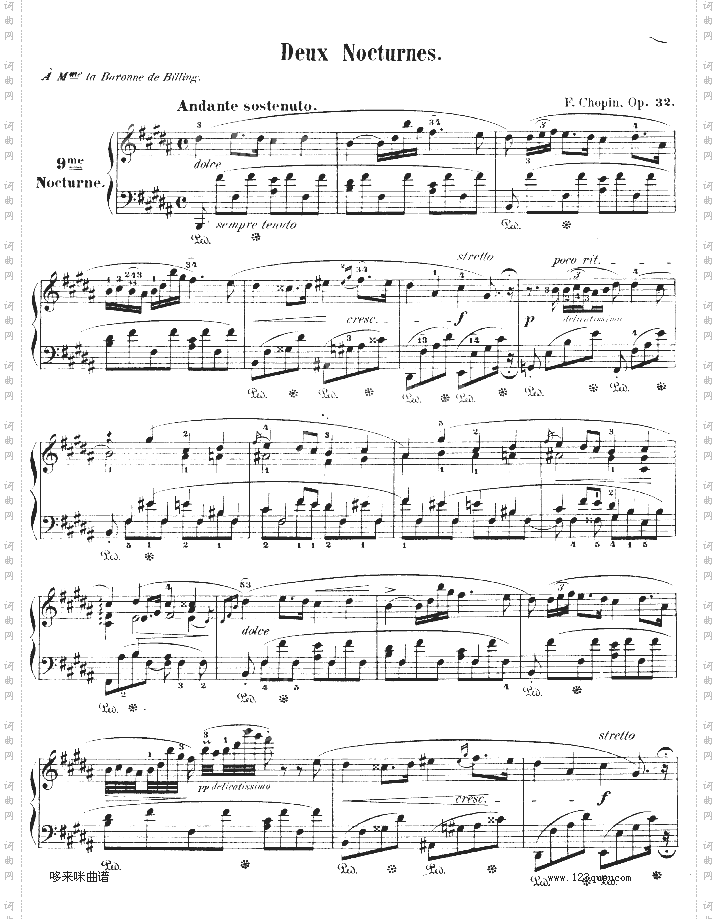 B大调夜曲作品32号-OP32NO.2-肖邦