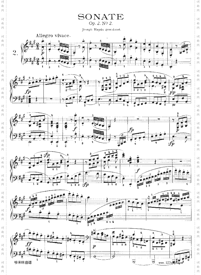 A大调第二钢琴奏鸣曲-贝多芬