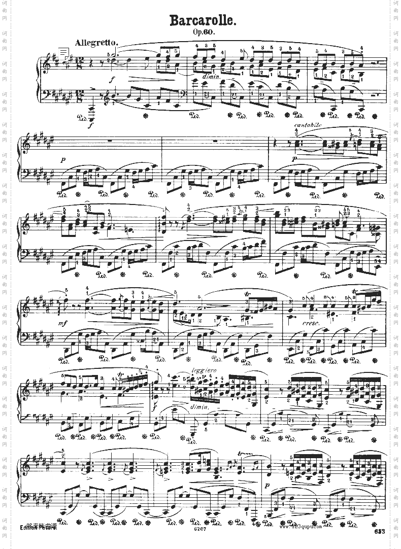 船歌BarcarolleOp60-肖邦