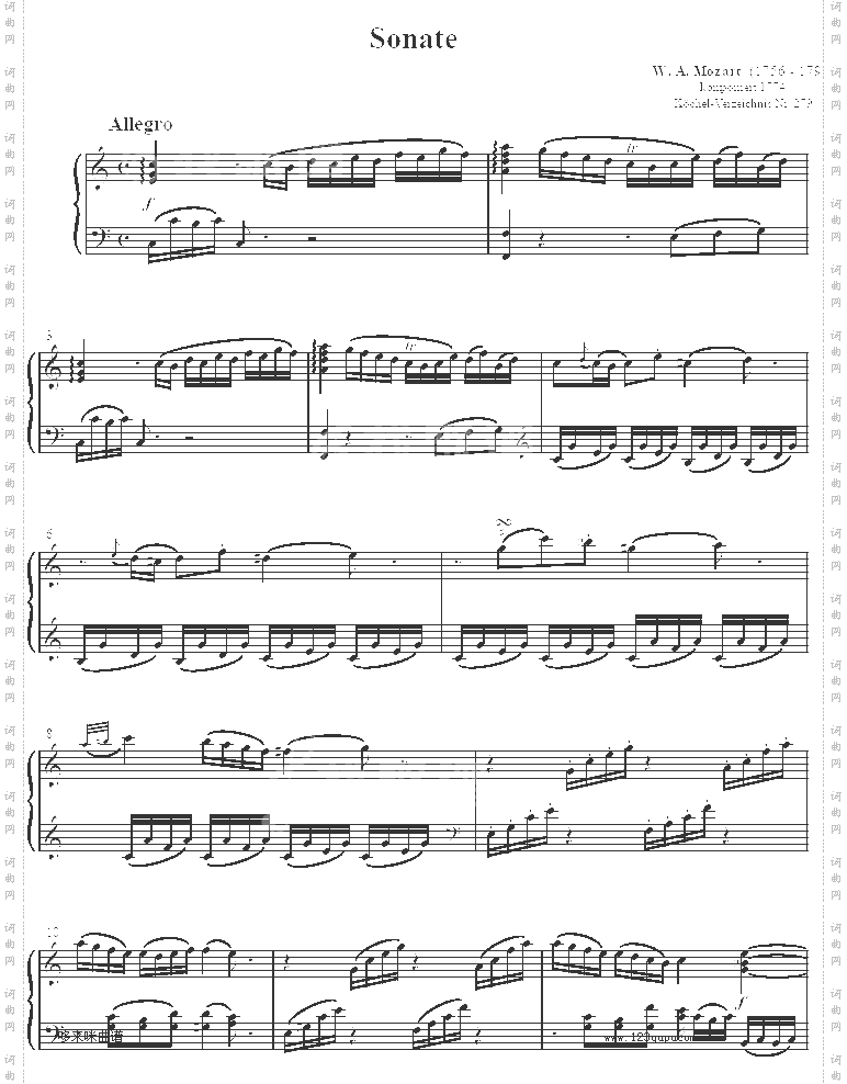 奏鸣曲SonatasK279Mvt.1-莫扎特
