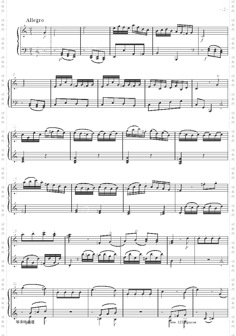 奏鸣曲SonatasK279Mvt.3-莫扎特