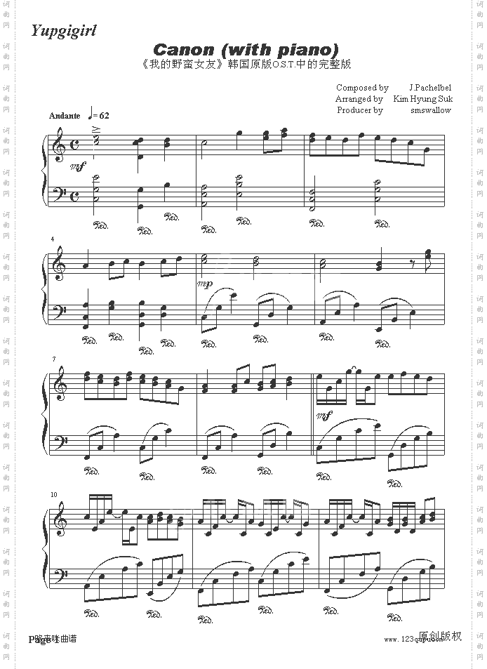 Canonwithpiano-帕赫贝尔-Pachelbel