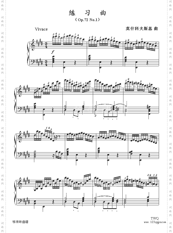 E大调练习曲-莫什科夫斯基