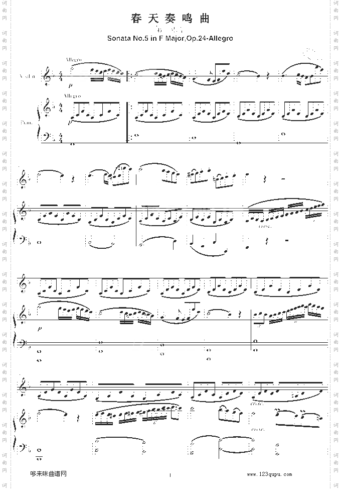 春天奏鸣曲-贝多芬