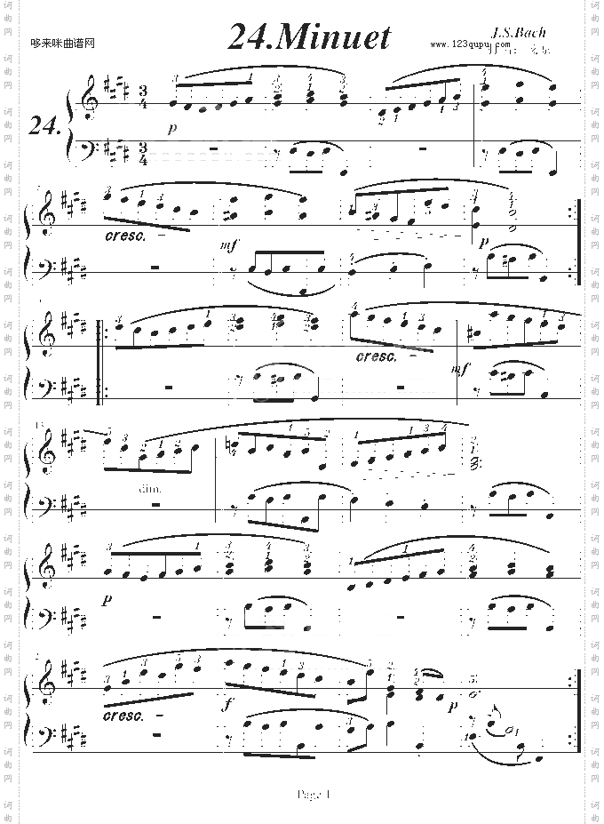 巴赫初步IINo.24Minuet-巴赫