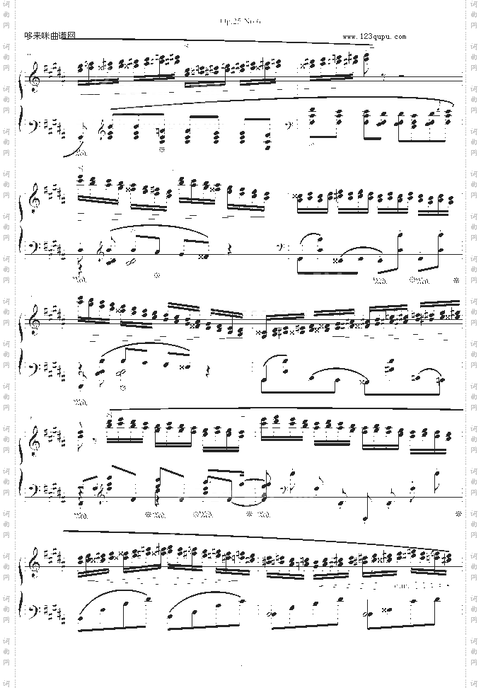 肖邦练习曲Op.25No.6-肖邦