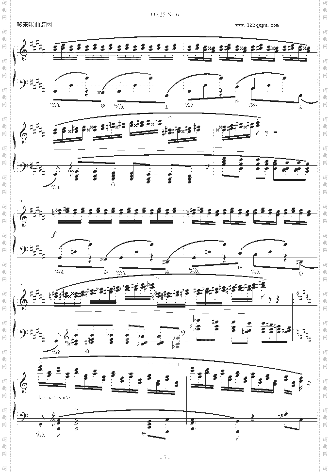 肖邦练习曲Op.25No.6-肖邦