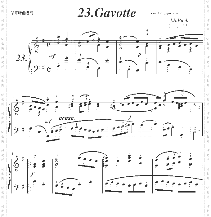 巴赫初步IINo.23Gavotte-巴赫