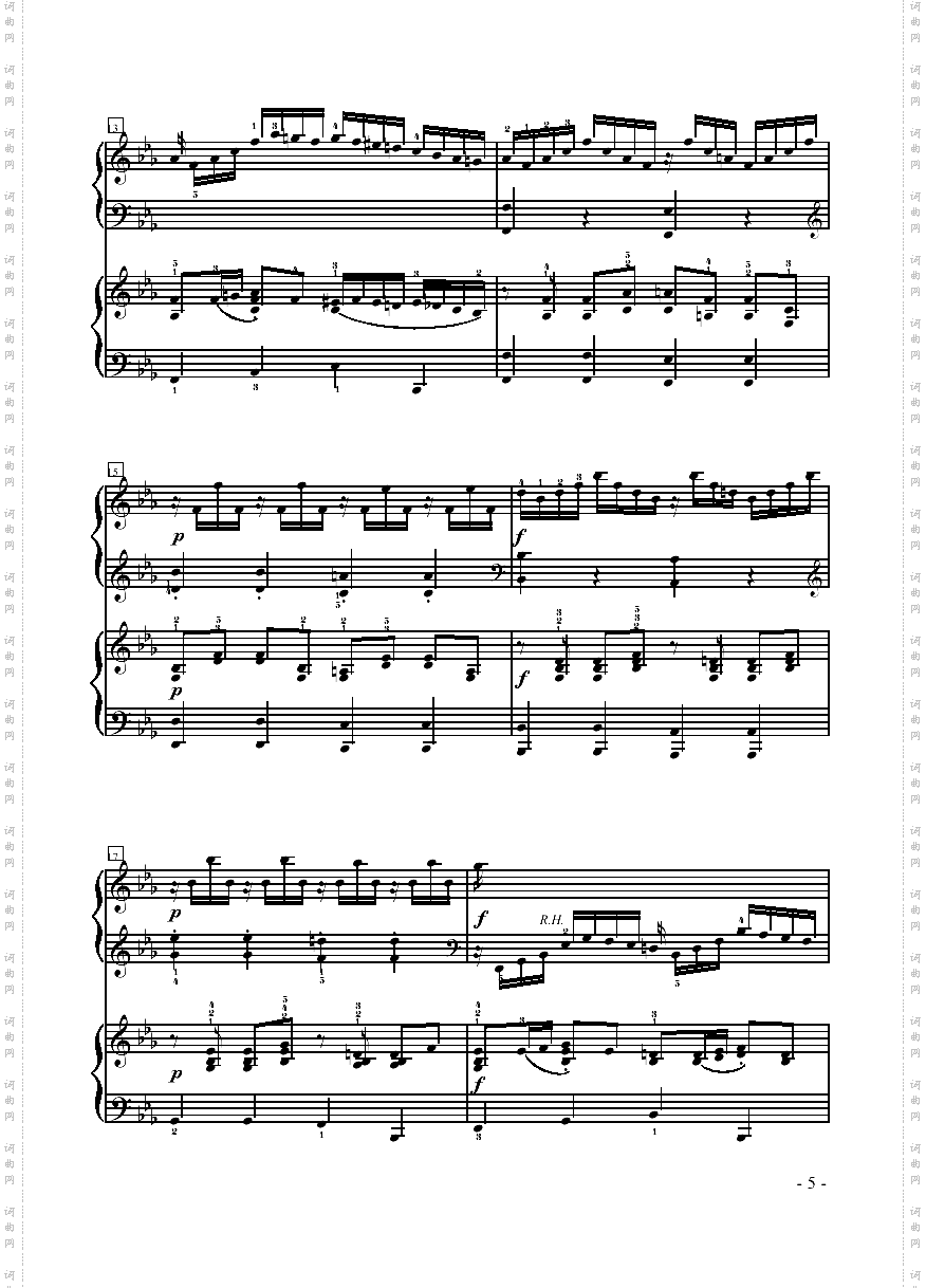 视唱曲—双钢琴键盘类钢琴