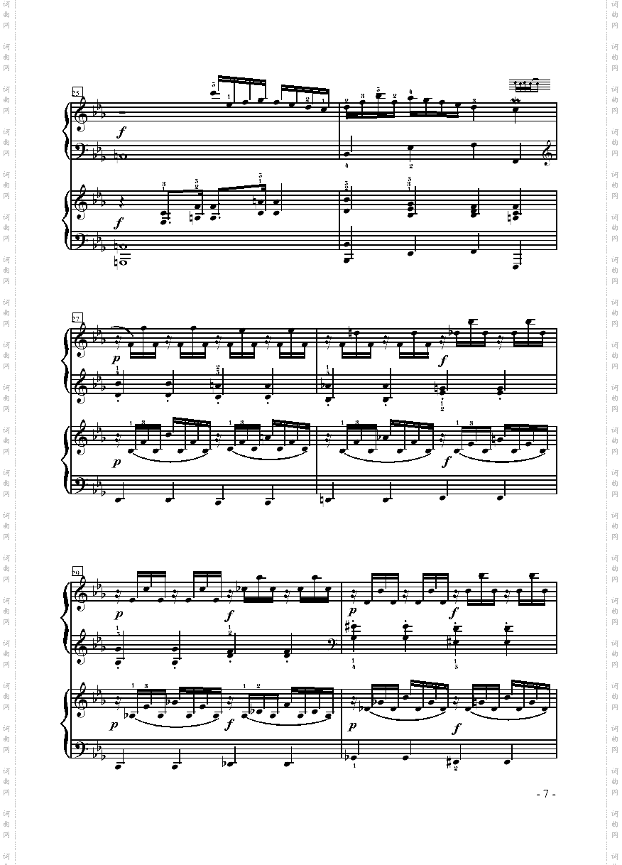 视唱曲—双钢琴键盘类钢琴