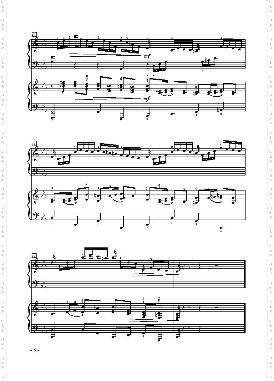 视唱曲—双钢琴键盘类钢琴