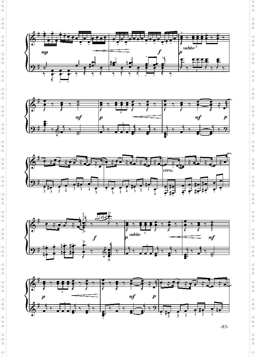 进行曲—舞剧《胡桃夹子》键盘类钢琴