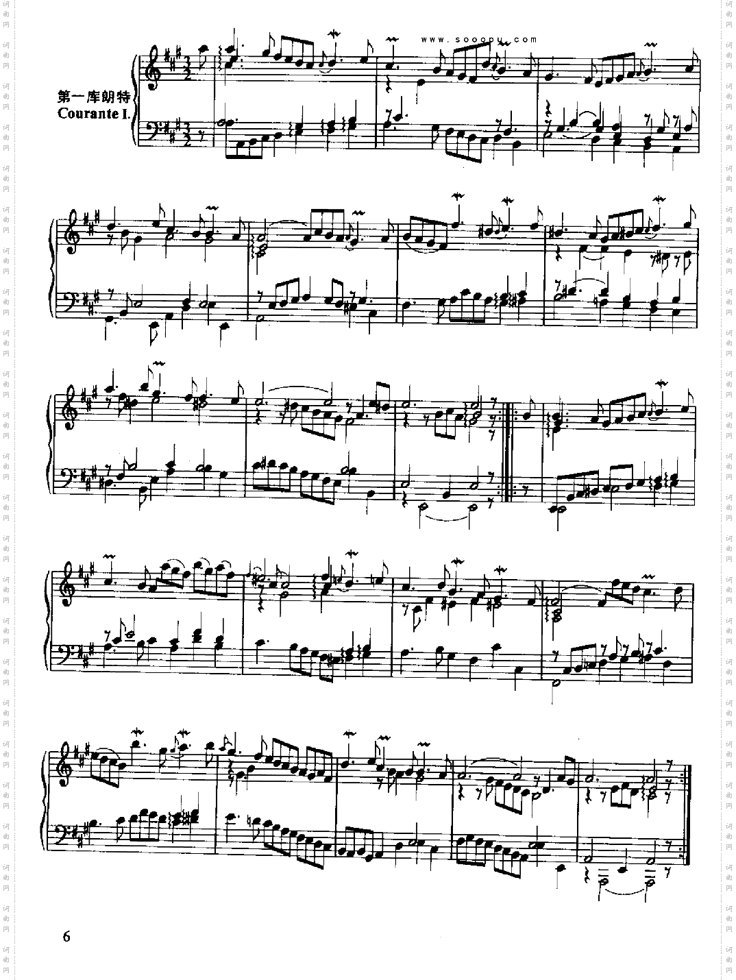 六首英国组曲键盘类钢琴