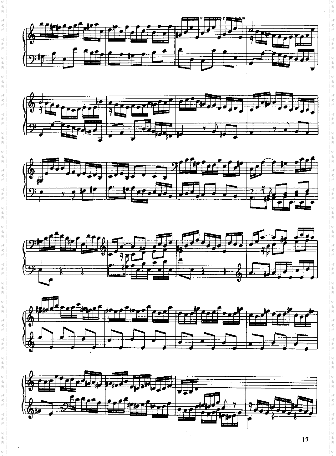 六首英国组曲键盘类钢琴
