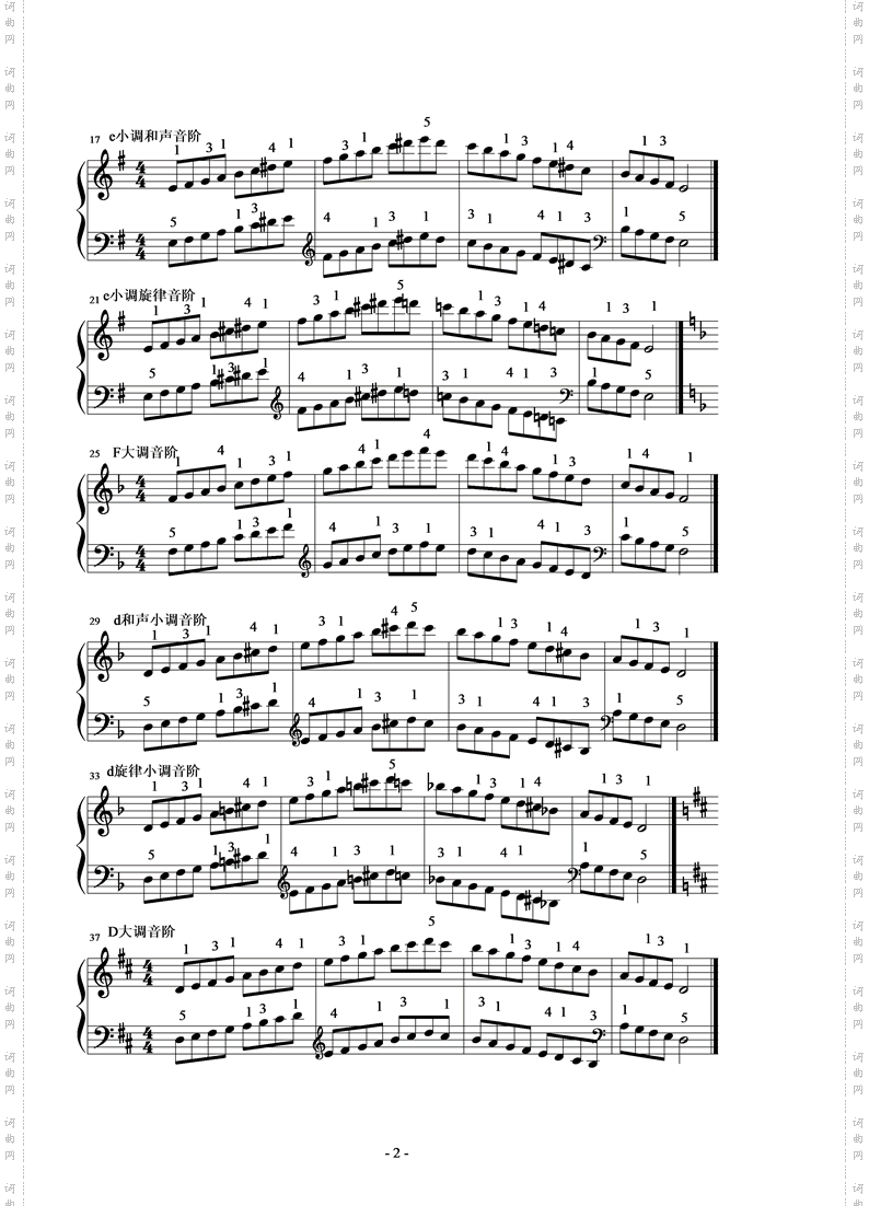 大调与小调的音阶