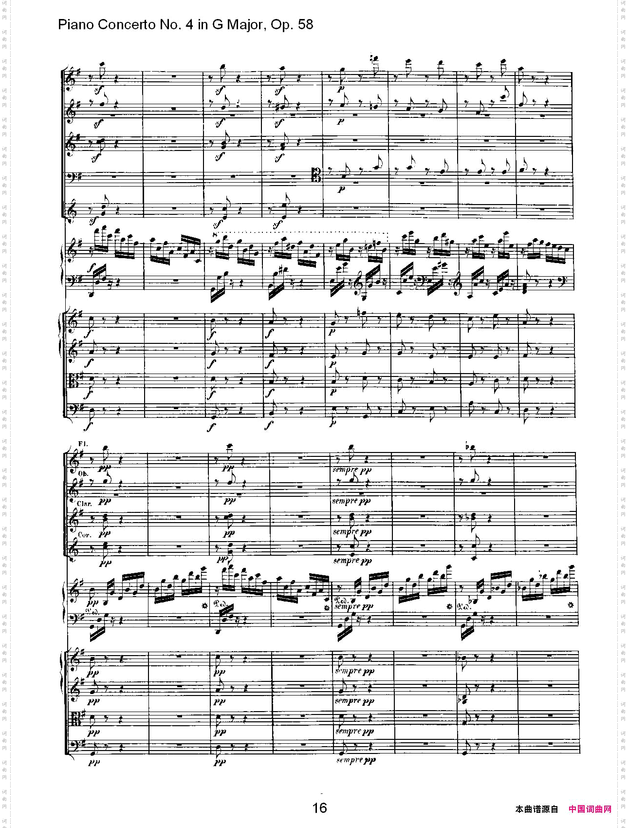 Ｇ大调钢琴第四协奏曲Op.58第三乐章