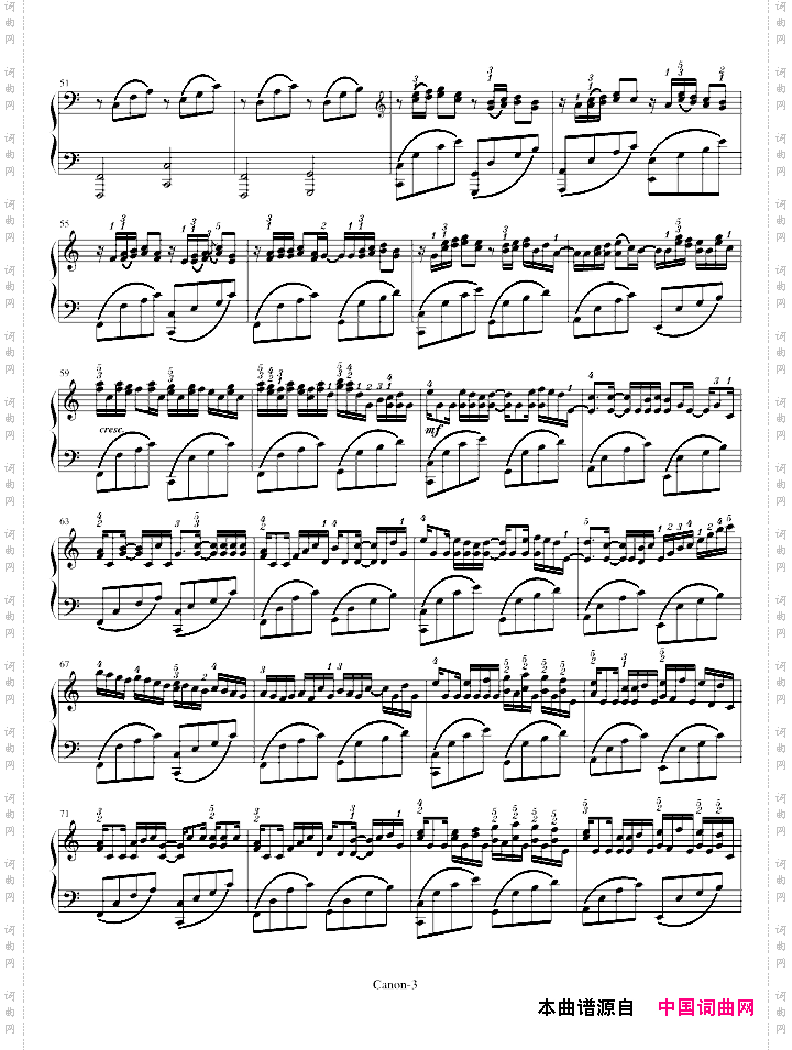 卡农-GeorgeWinston版附指法