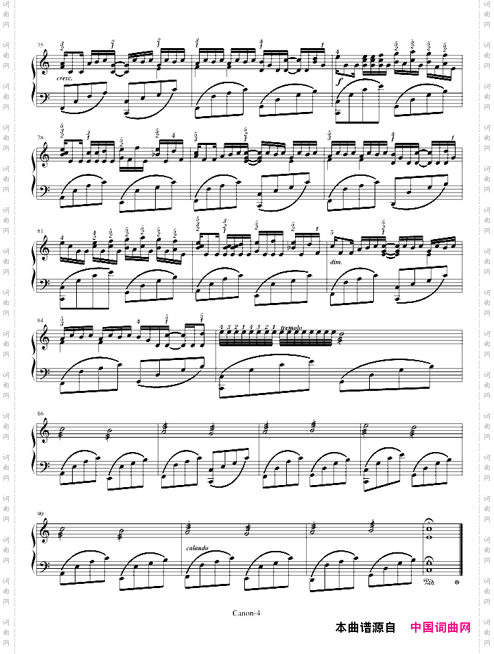 卡农-GeorgeWinston版附指法