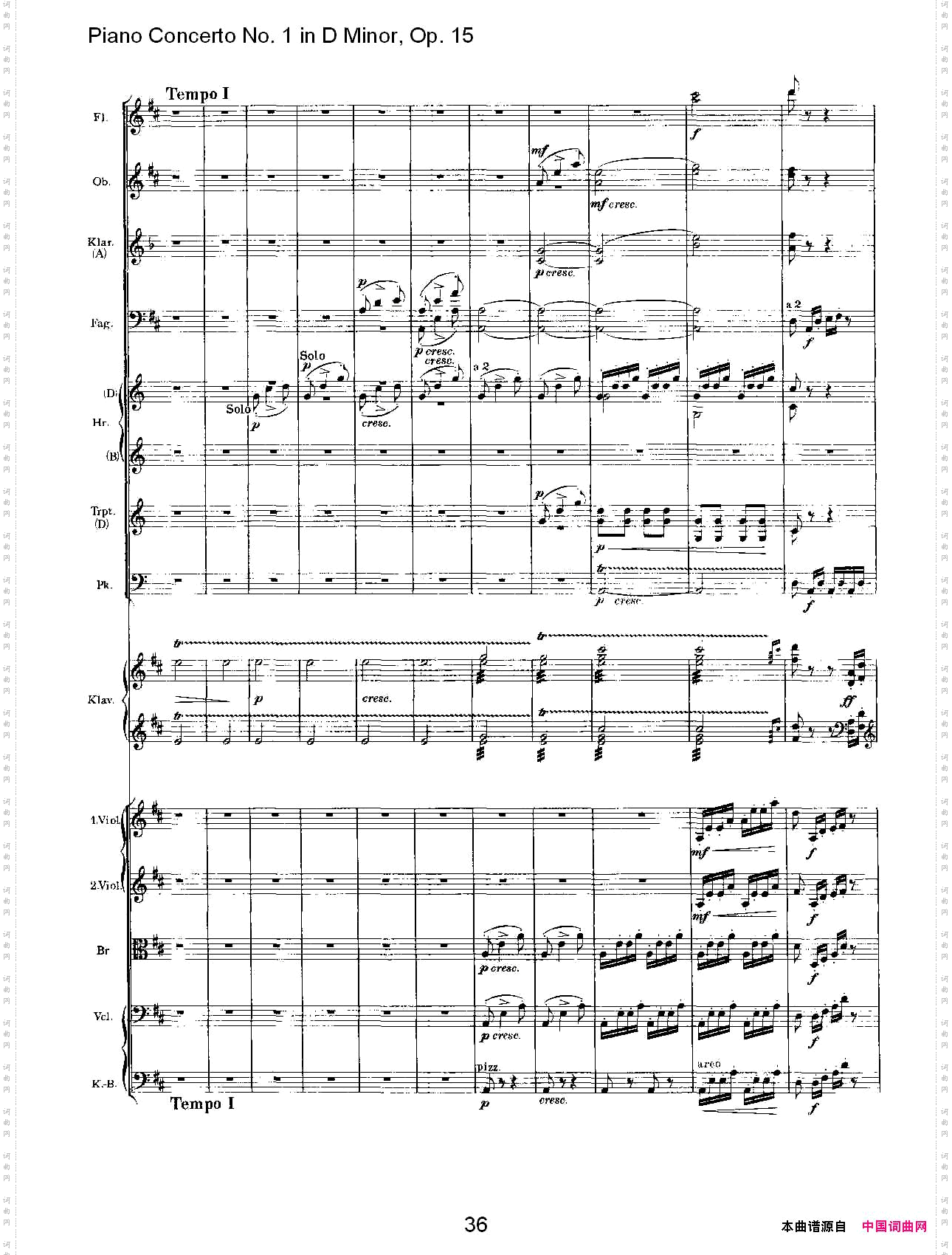 D小调钢琴第一协奏曲,Op.15第三乐章二