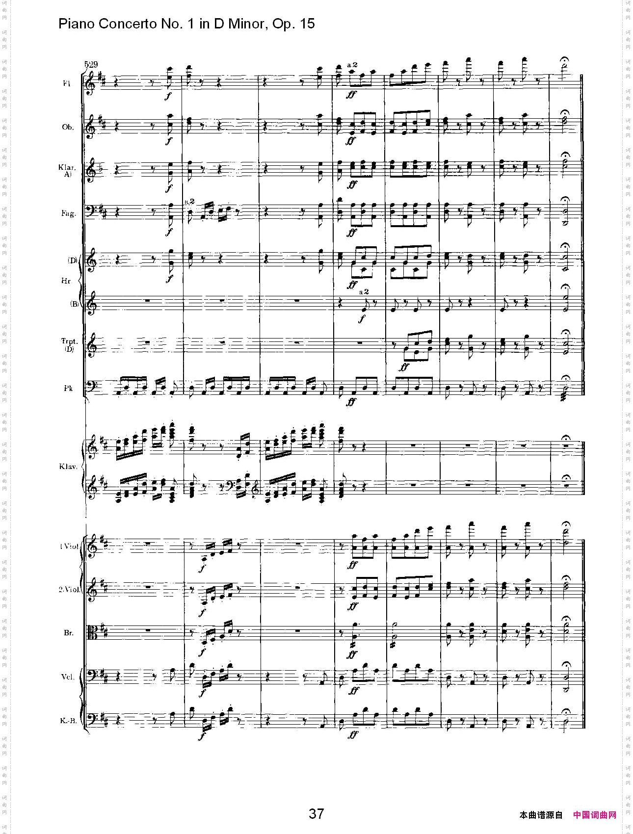 D小调钢琴第一协奏曲,Op.15第三乐章二