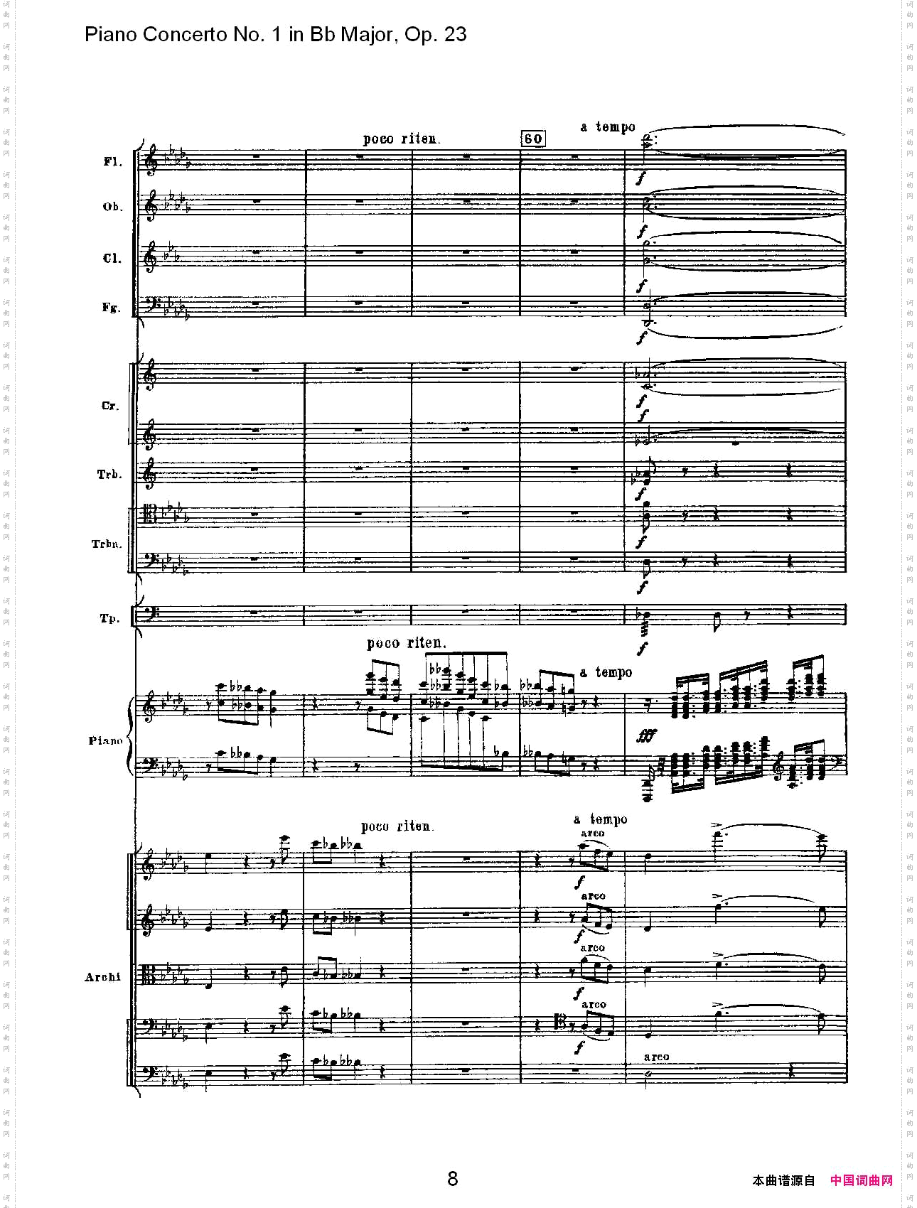 Bb大调第一钢琴协奏曲,Op.23第一乐章第一部一