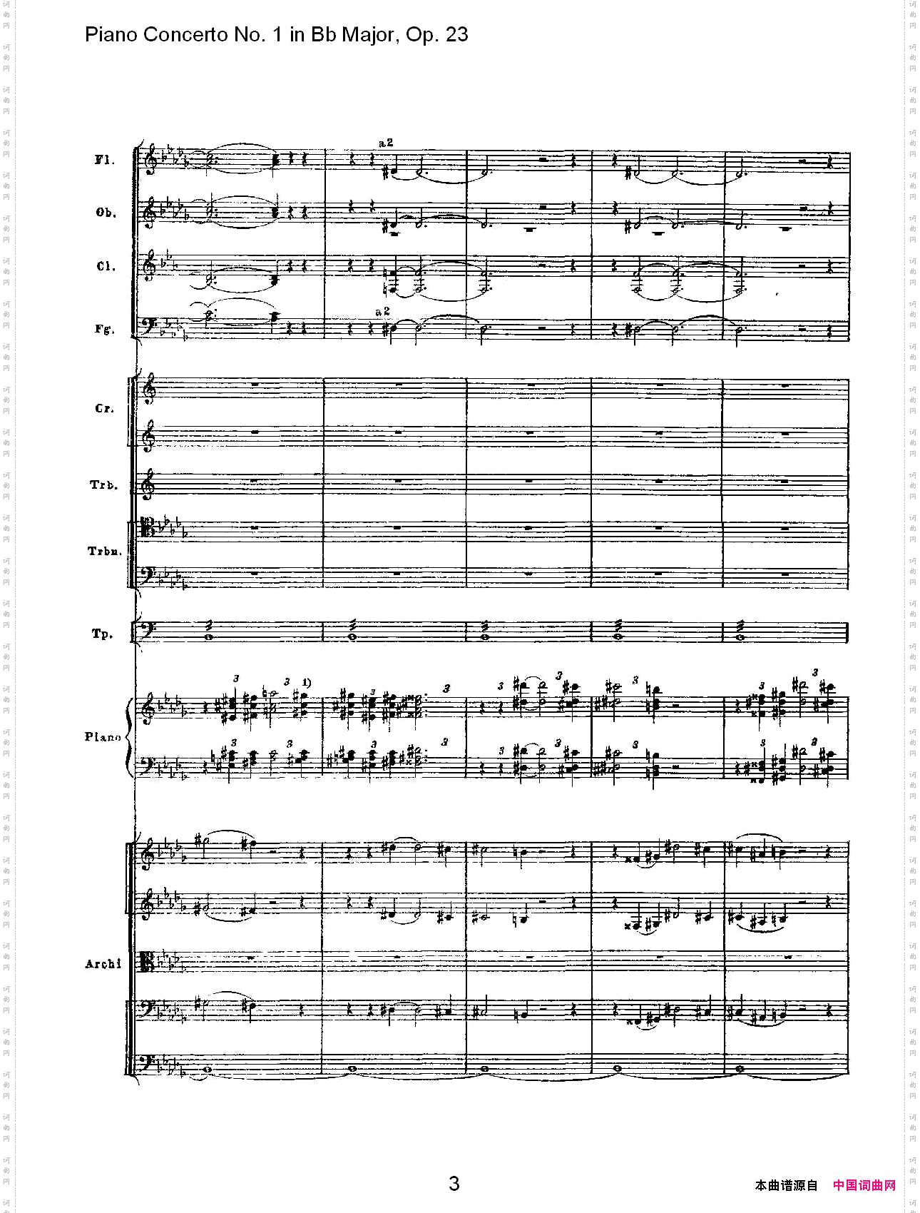 Bb大调第一钢琴协奏曲,Op.23第一乐章第二部一