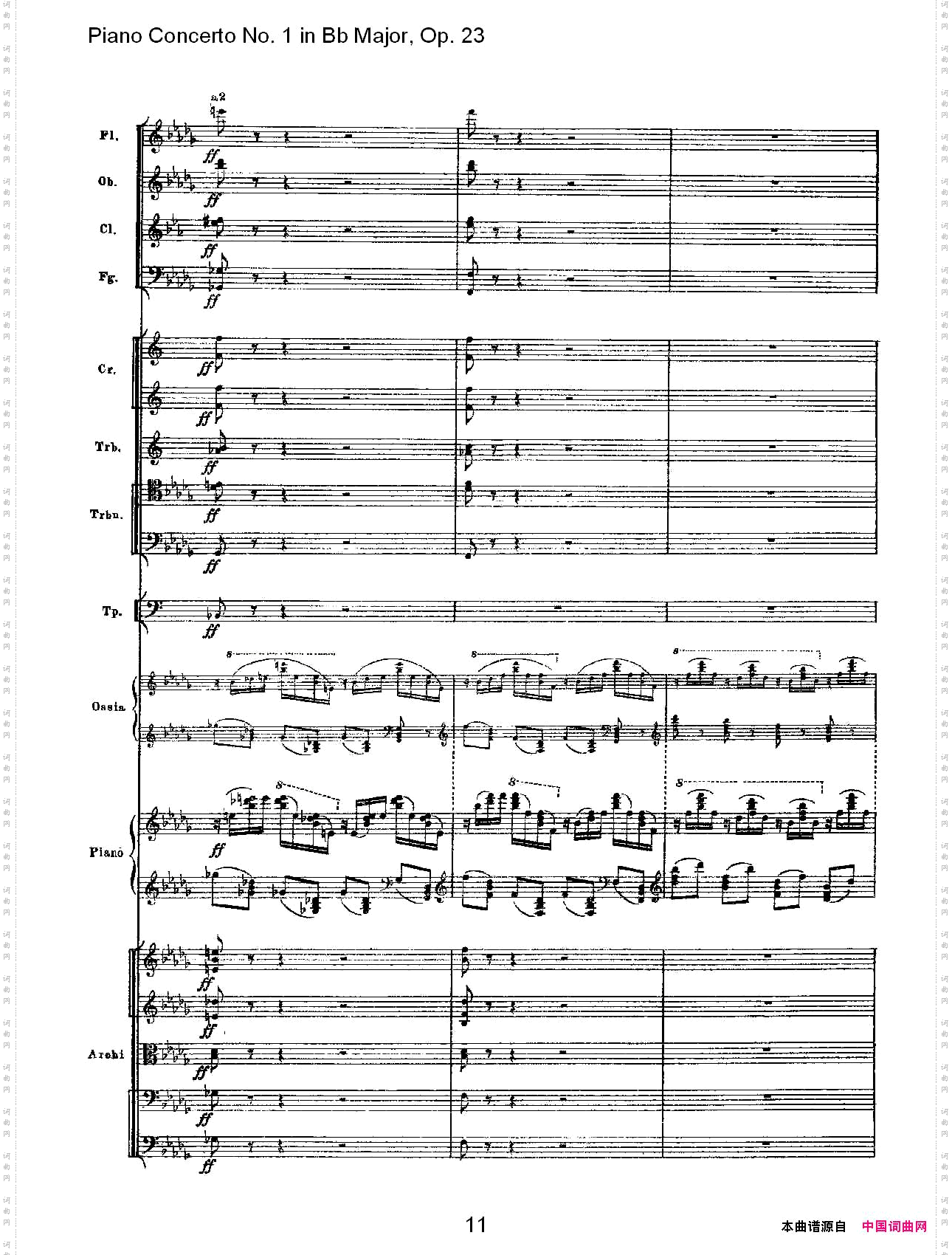 Bb大调第一钢琴协奏曲,Op.23第一乐章第二部一