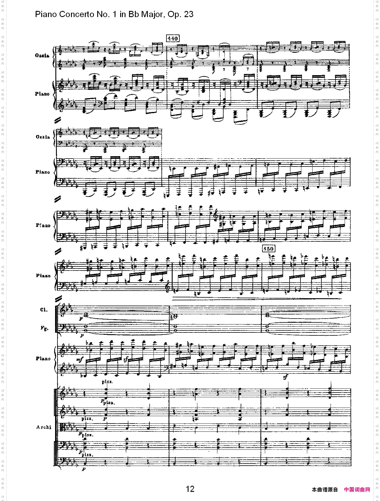 Bb大调第一钢琴协奏曲,Op.23第一乐章第二部一