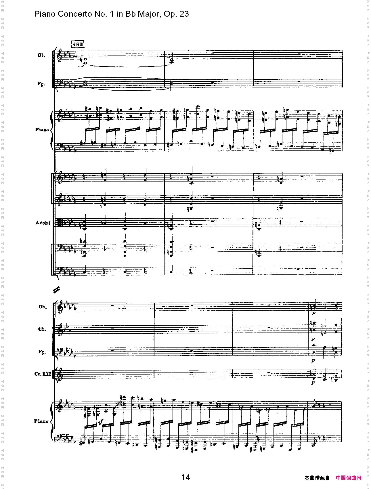 Bb大调第一钢琴协奏曲,Op.23第一乐章第二部一