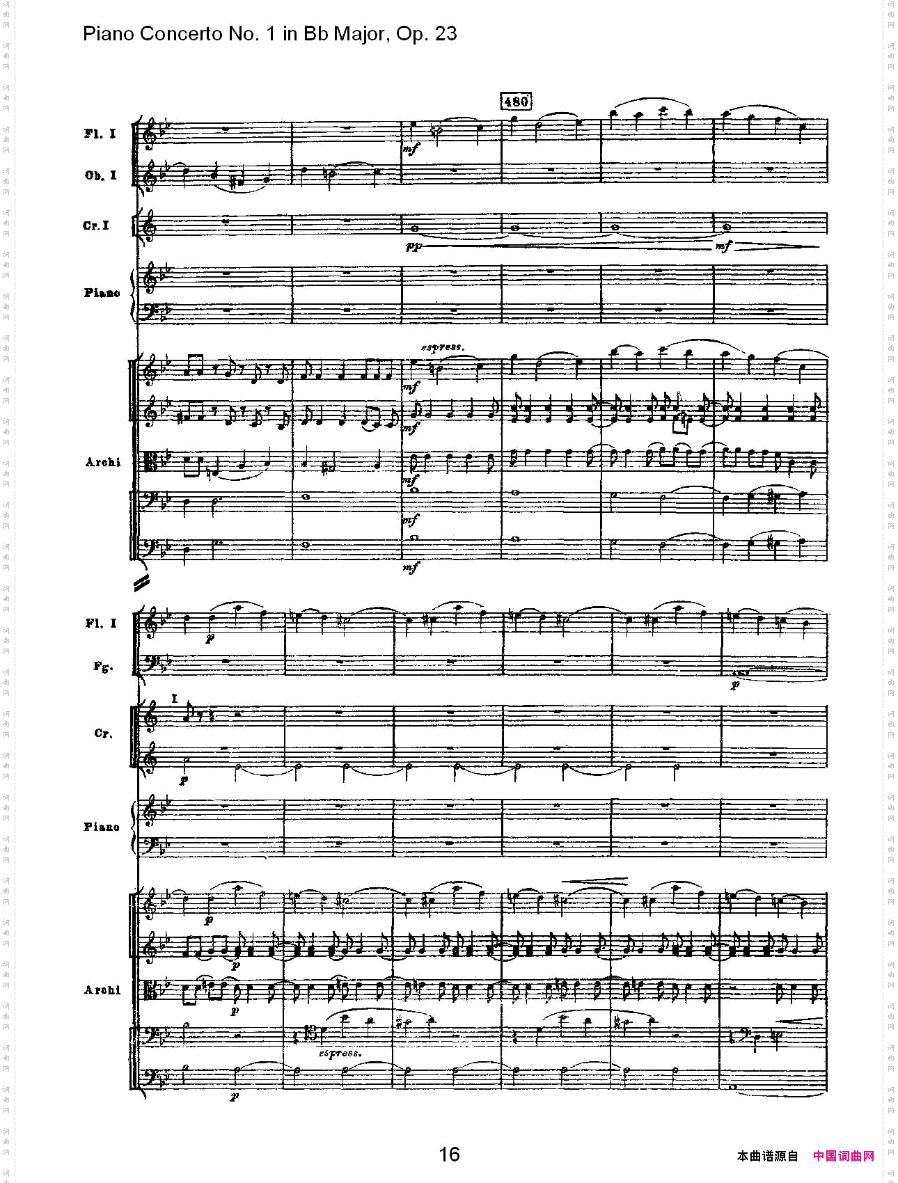 Bb大调第一钢琴协奏曲,Op.23第一乐章第二部一