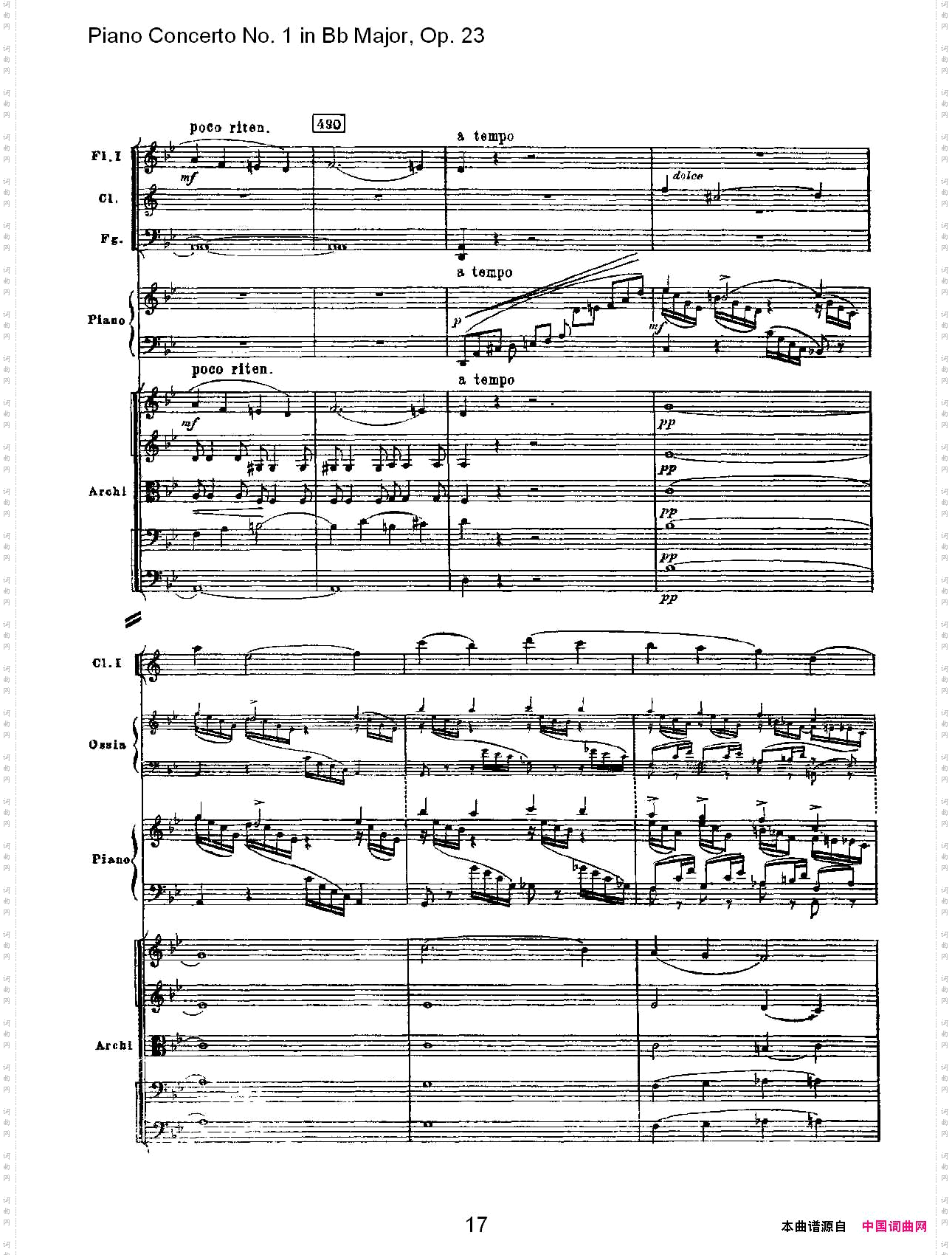 Bb大调第一钢琴协奏曲,Op.23第一乐章第二部一