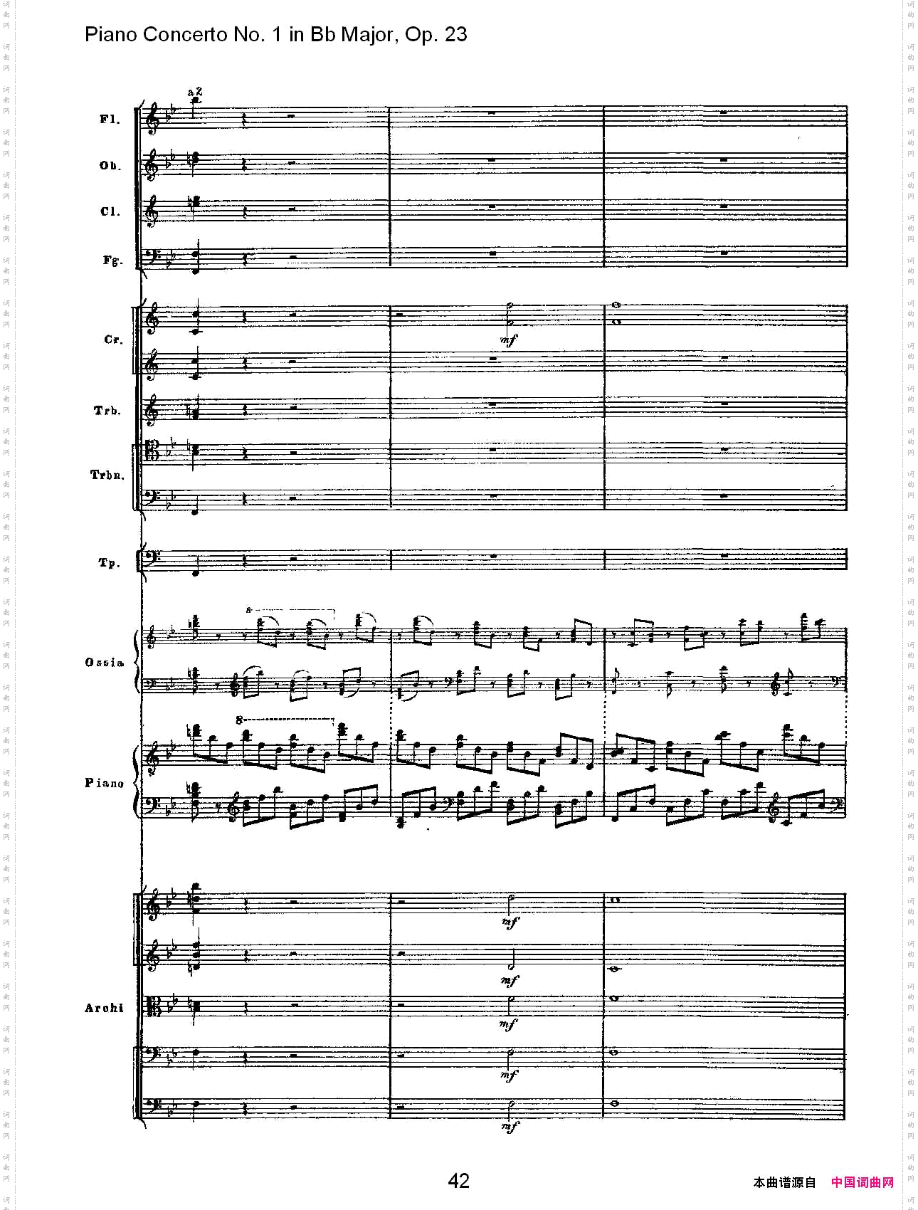 Bb大调第一钢琴协奏曲,Op.23第一乐章第二部二