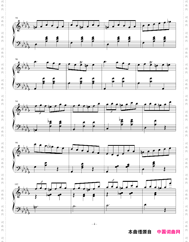 降D大调华丽圆舞曲小狗圆舞曲