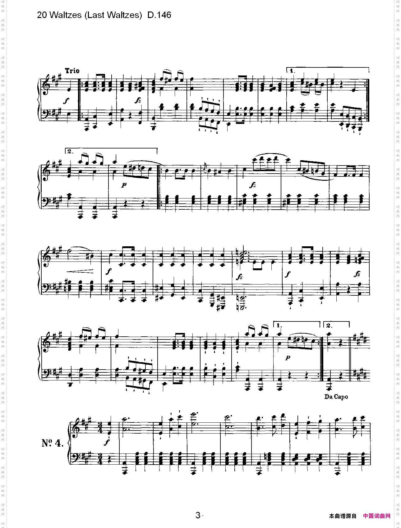 20WaltzesLastWaltzesD.14620华尔兹舞曲终结华尔兹舞曲D.146