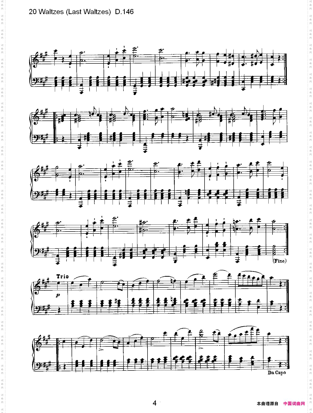 20WaltzesLastWaltzesD.14620华尔兹舞曲终结华尔兹舞曲D.146