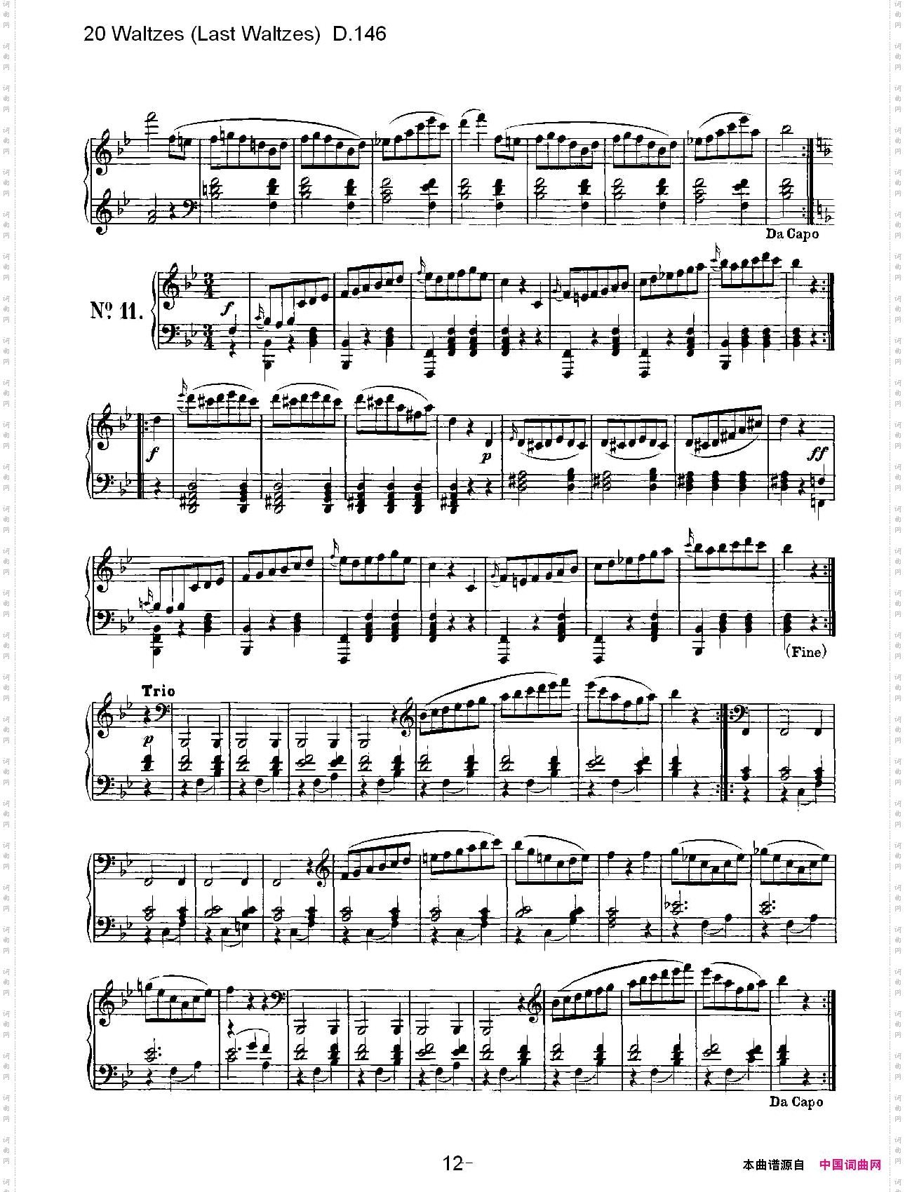 20WaltzesLastWaltzesD.14620华尔兹舞曲终结华尔兹舞曲D.146