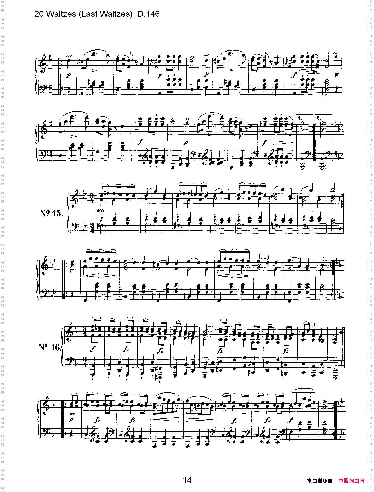 20WaltzesLastWaltzesD.14620华尔兹舞曲终结华尔兹舞曲D.146