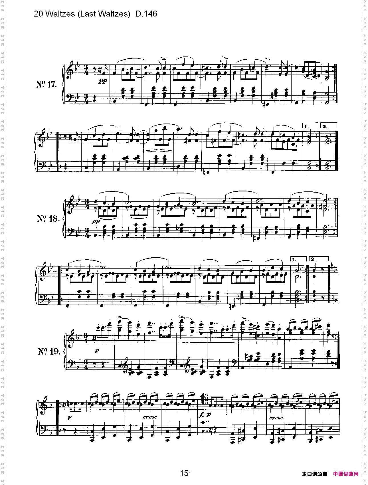 20WaltzesLastWaltzesD.14620华尔兹舞曲终结华尔兹舞曲D.146