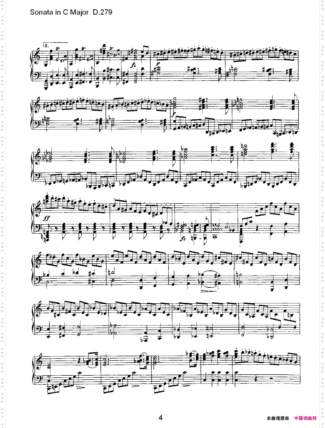 SonatainCMajorD.279C大调奏鸣曲D.279