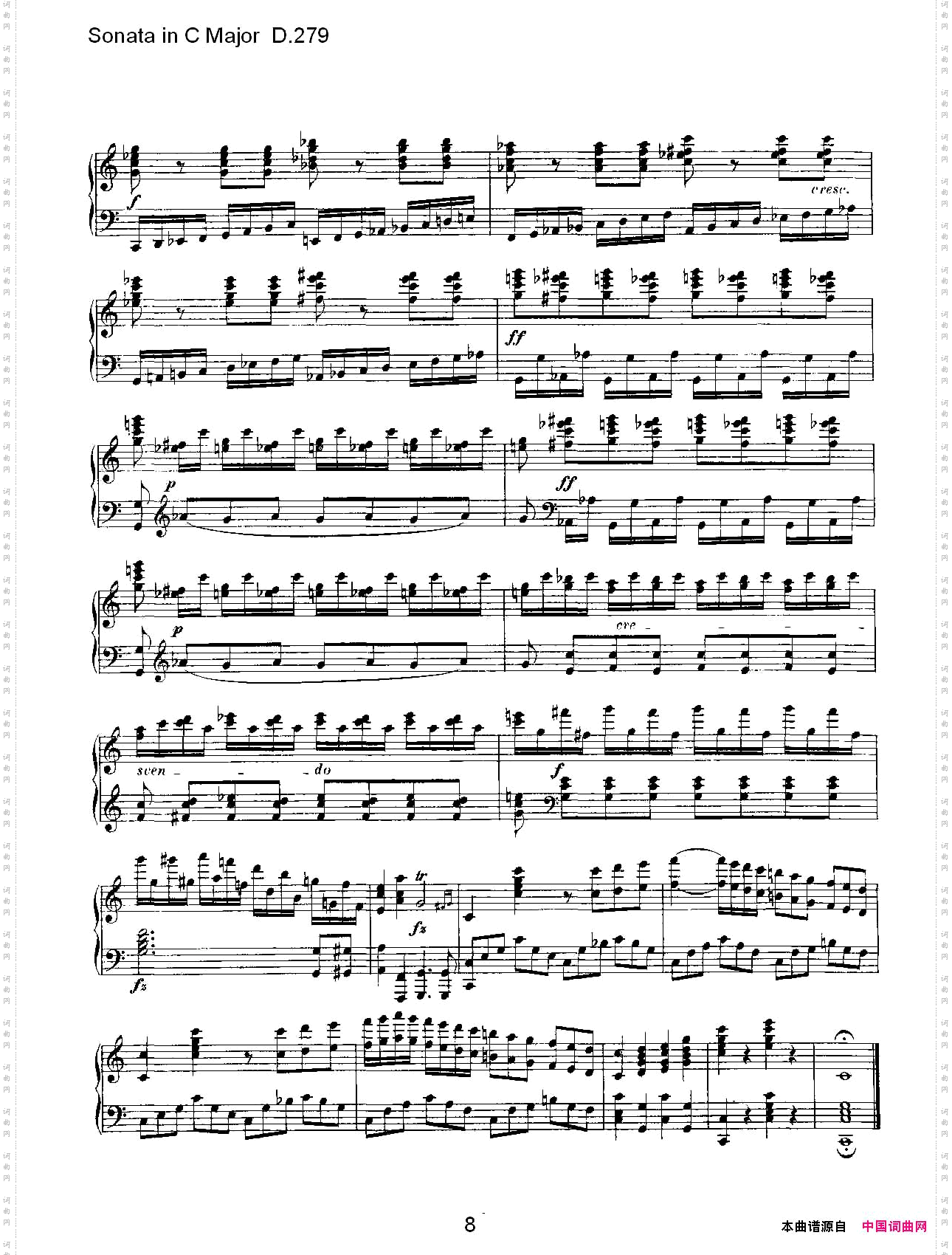 SonatainCMajorD.279C大调奏鸣曲D.279