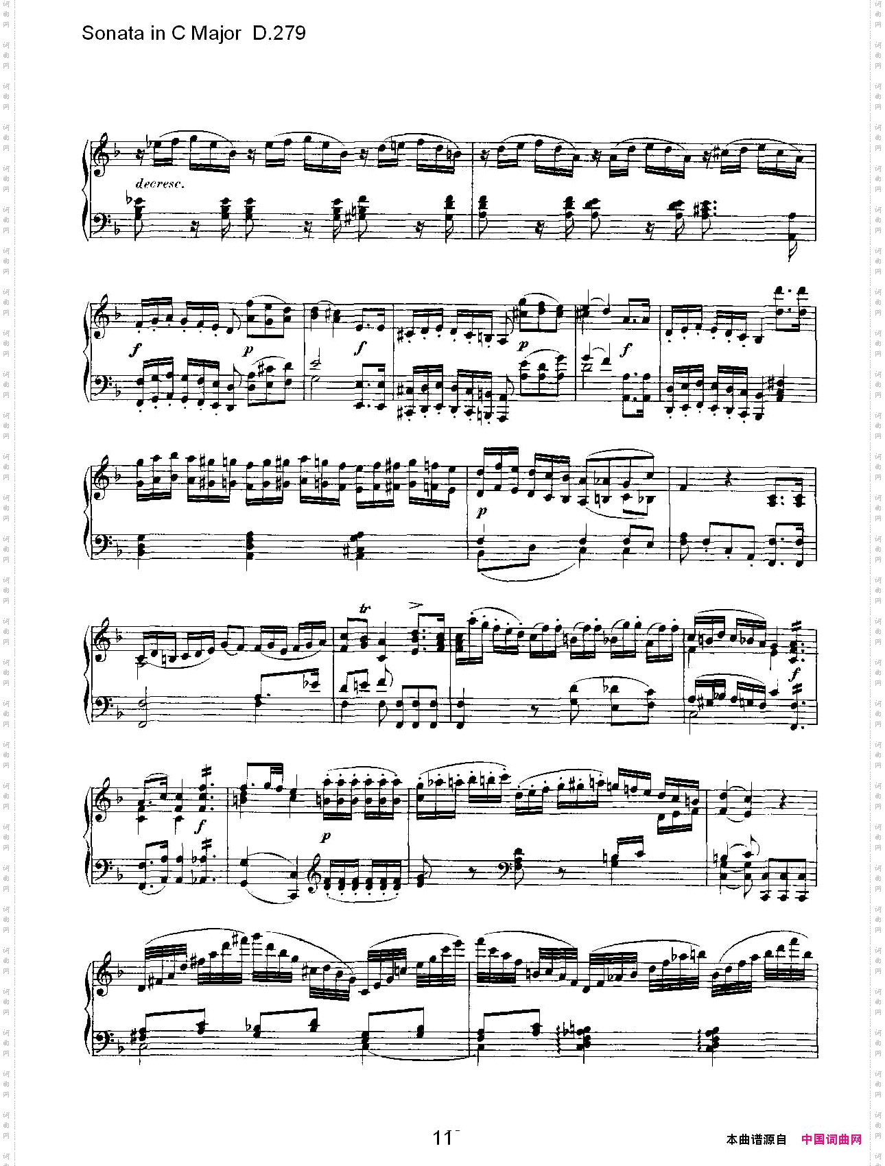 SonatainCMajorD.279C大调奏鸣曲D.279