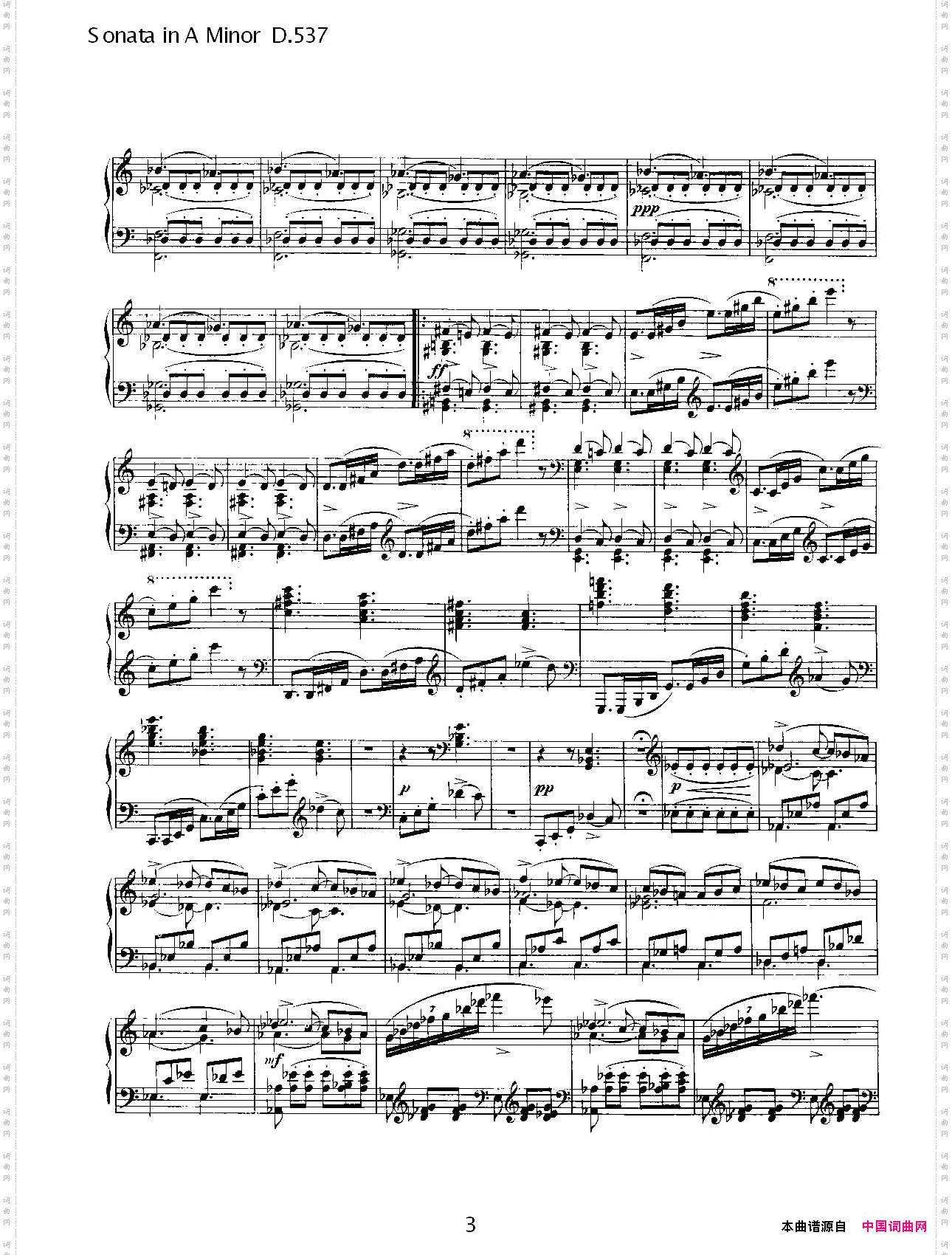 SonatainAMinorD.537A小调奏鸣曲D.537